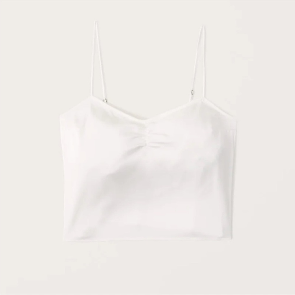 NWT Abercrombie & Fitch 90s Cinched Front Satin Cami